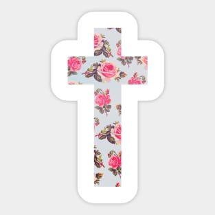 Floral Cross Sticker